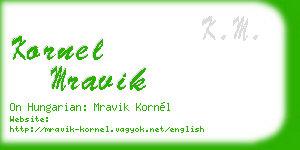 kornel mravik business card